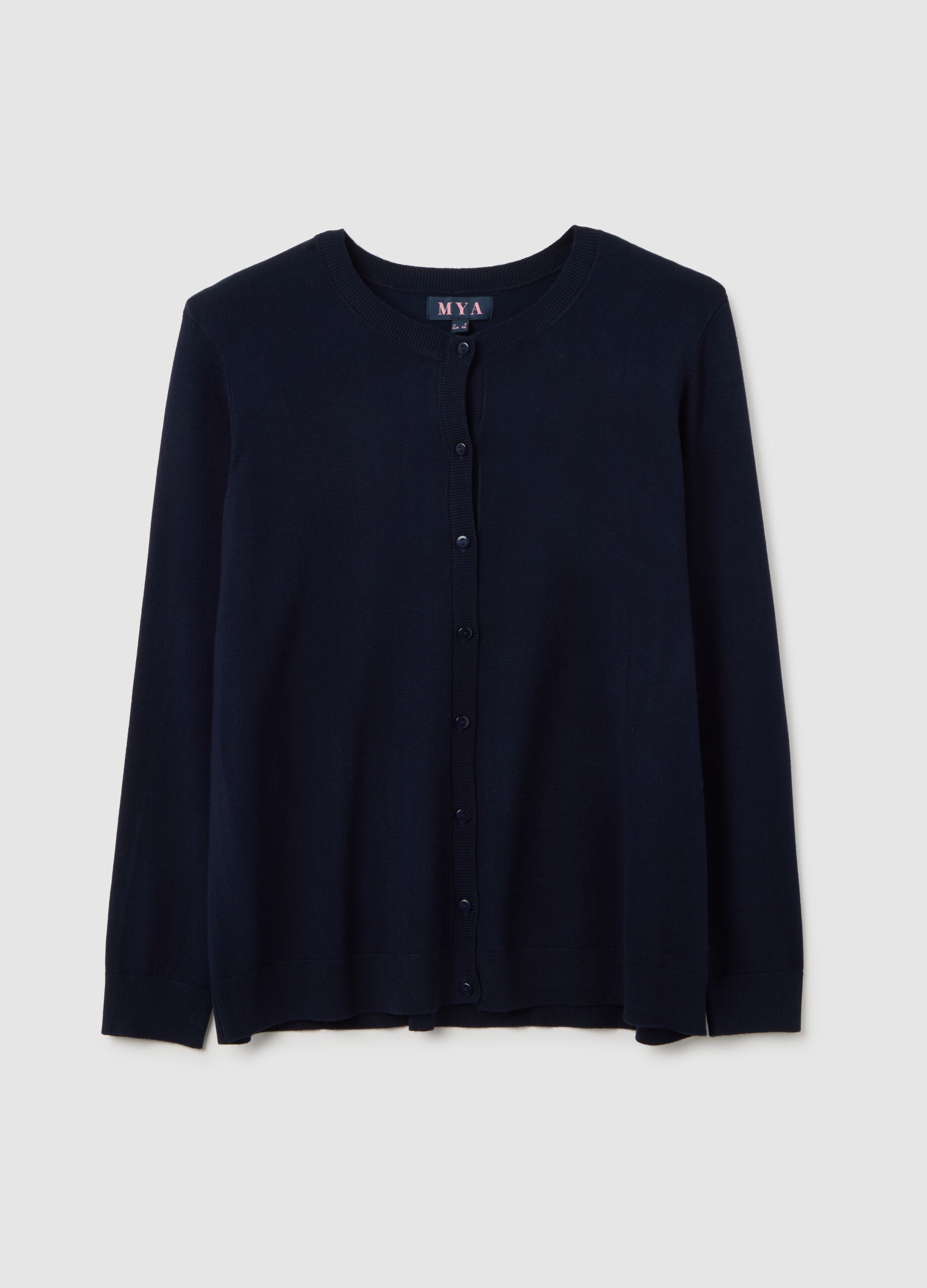 Cardigan blu con bottoni
