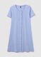 Women's midi dress in pure blue cotton_0