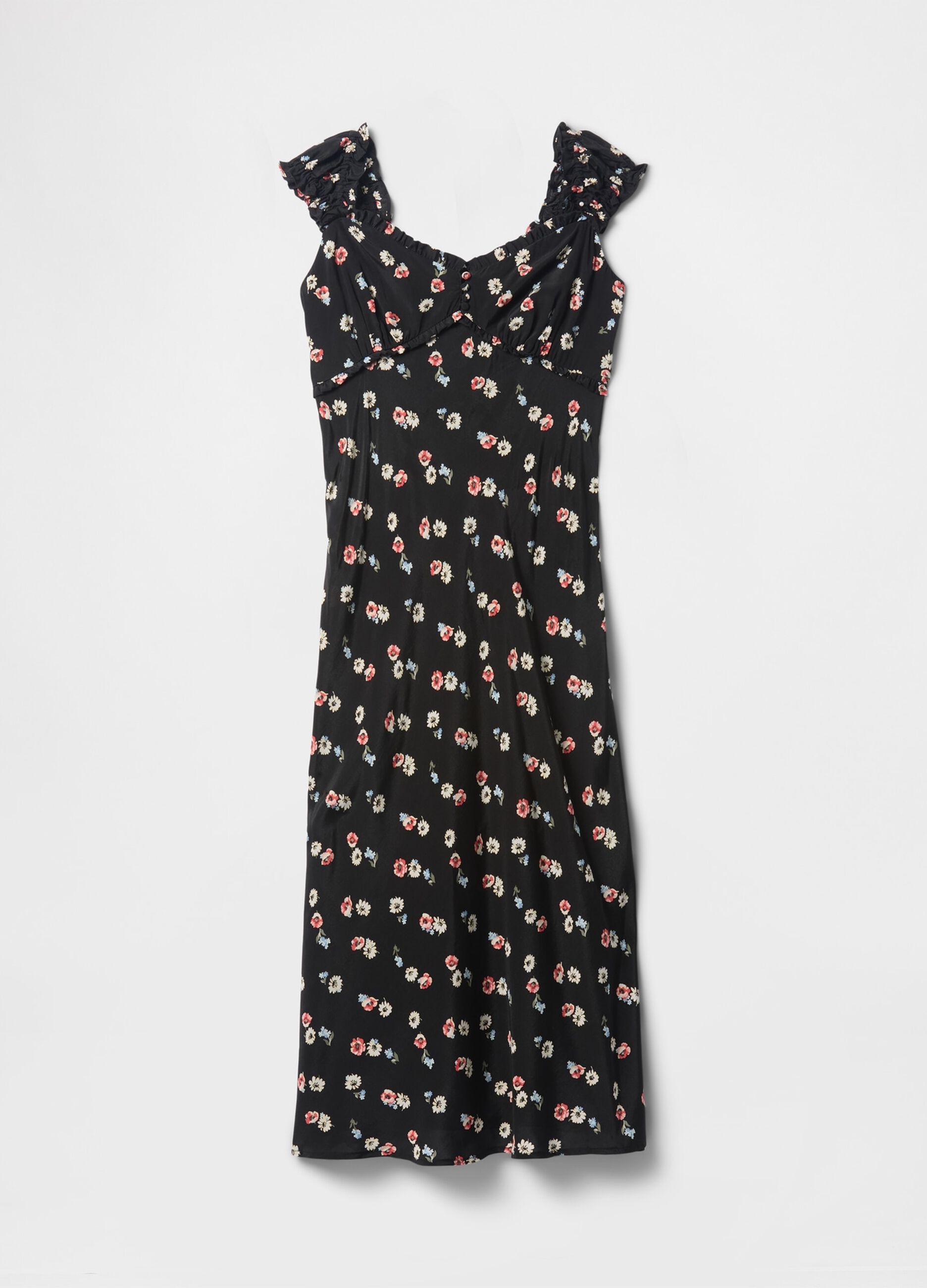 Sleeveless dress with floral pattern