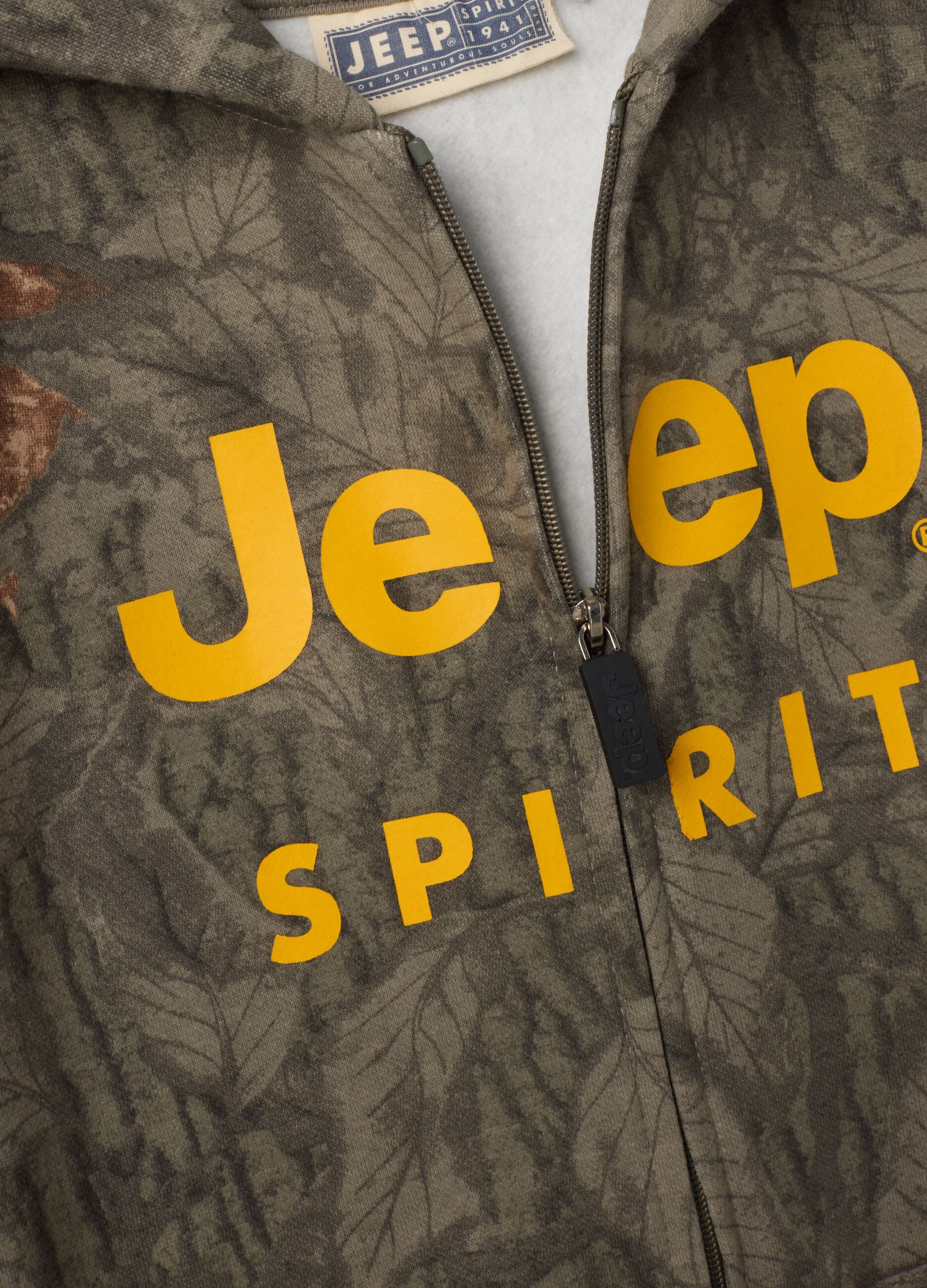 Felpa multicolor in misto cotone con cappuccio e stampa Jeep