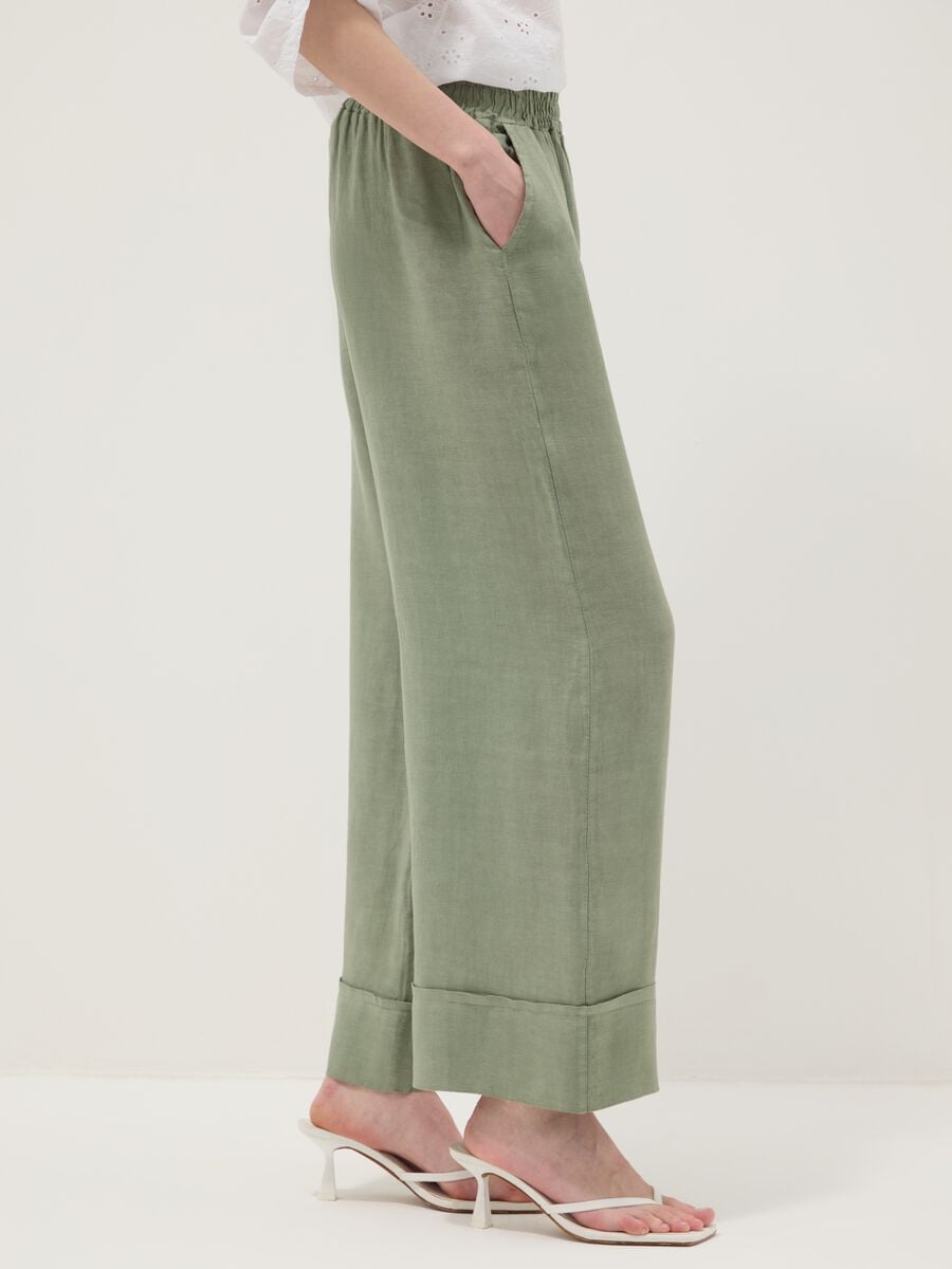 Green pure linen regular-fit trousers_3