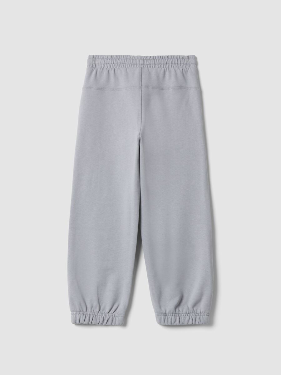 Pantaloni jogger grigi in misto cotone_1
