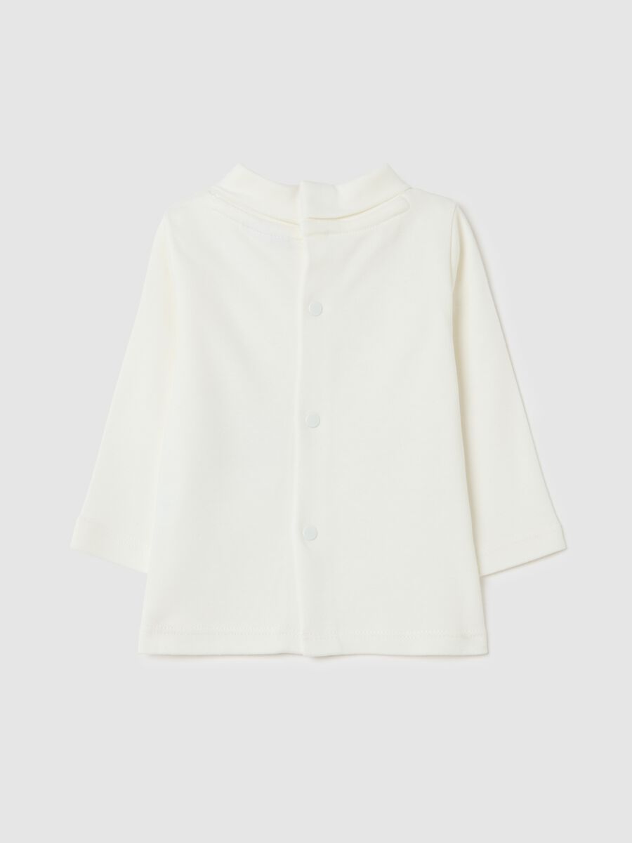 Maglia da neonato in puro cotone bianca regular fit_1