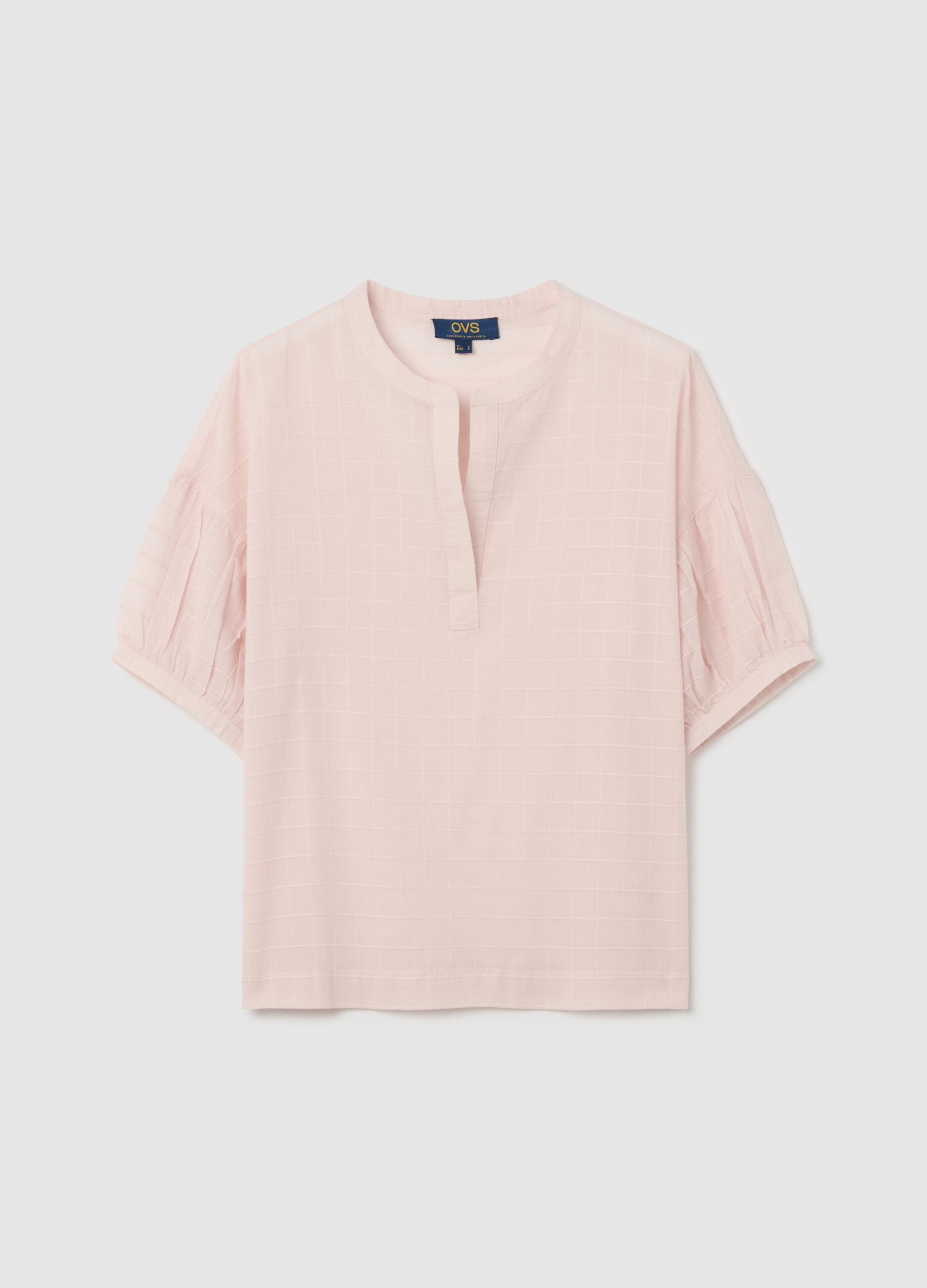 Blouse with raised stitching