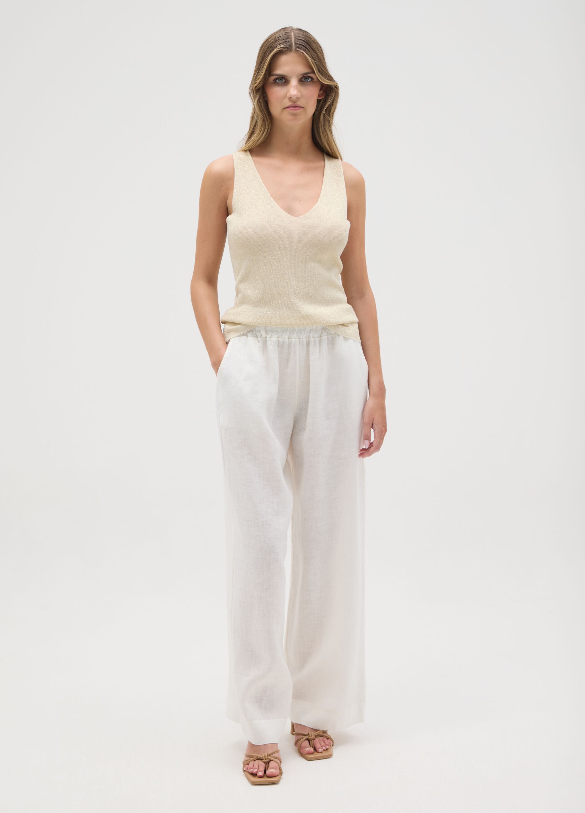 Gold regular fit women's viscose blend top