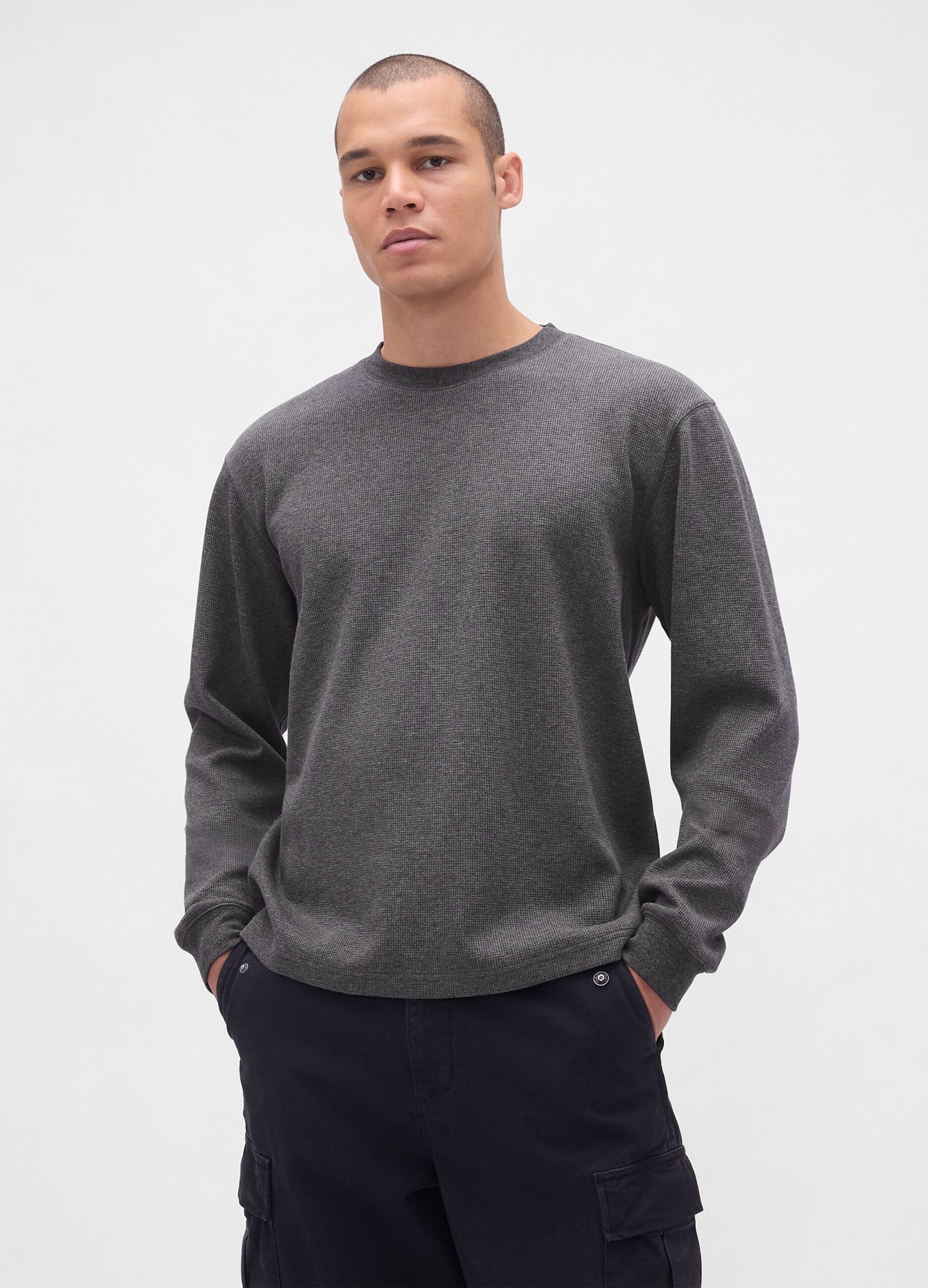 Grey Stretch Long Sleeve Top
