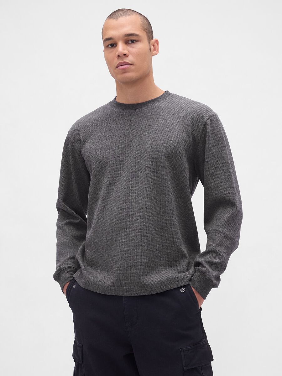 Grey Stretch Long Sleeve Top_0