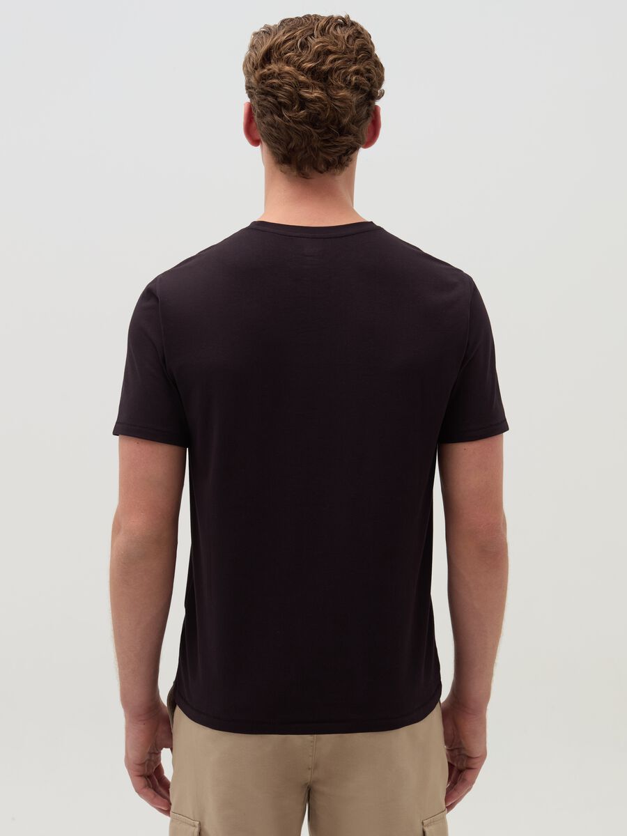 Stretch cotton T-shirt with crew-neck_2