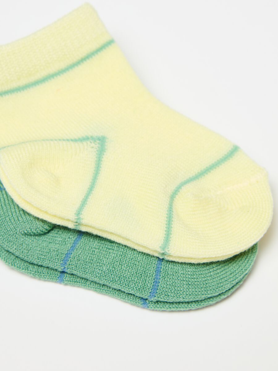 Three-pair pack short socks with stripes_2