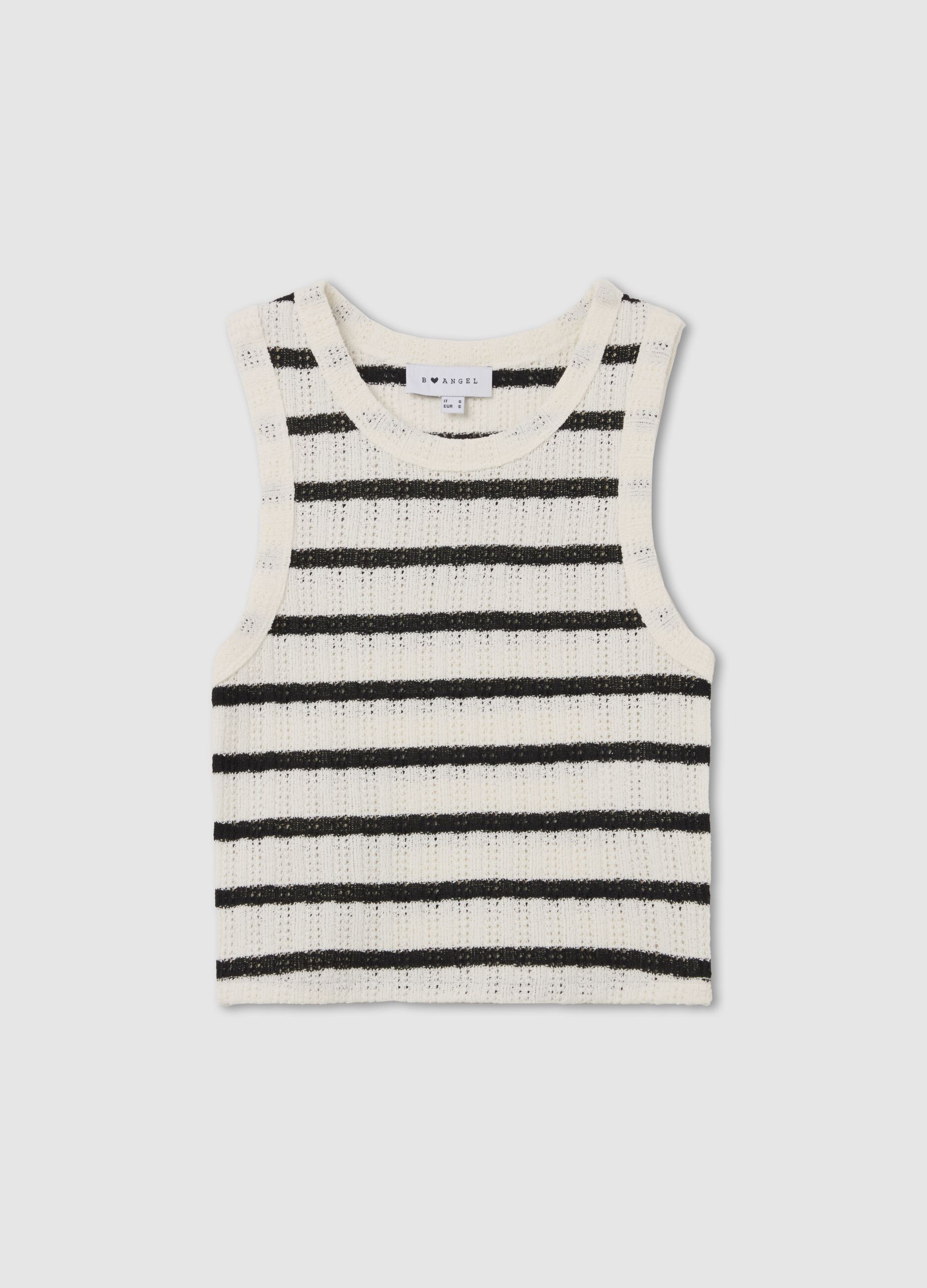 Striped crochet tank top