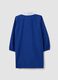 Blue boys&rsquo; school apron with zip and go-kart embroidery_1