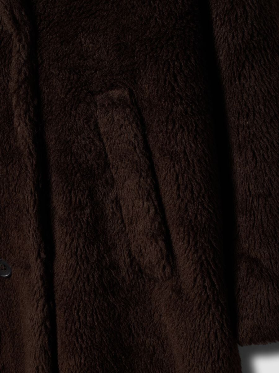 Cappotto marrone in misto lana effetto peluche over fit_2