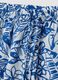 Pantaloni blu e bianchi in cotone organico con stampa floreale_1