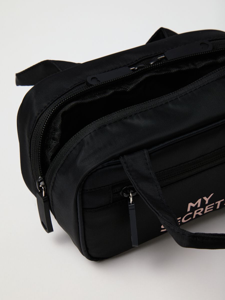 Women's black bag with pink lettering_2