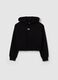 Felpa cropped con cappuccio e patch logo_3