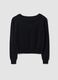 Black fitted viscose-blend top with boat neck_4