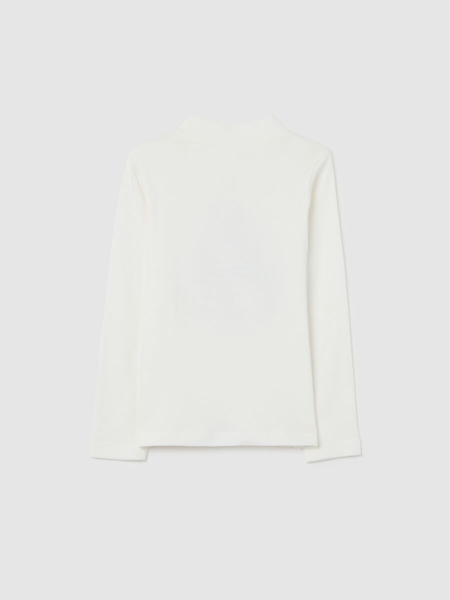 Girl's white pure cotton regular fit T-shirt with print_1