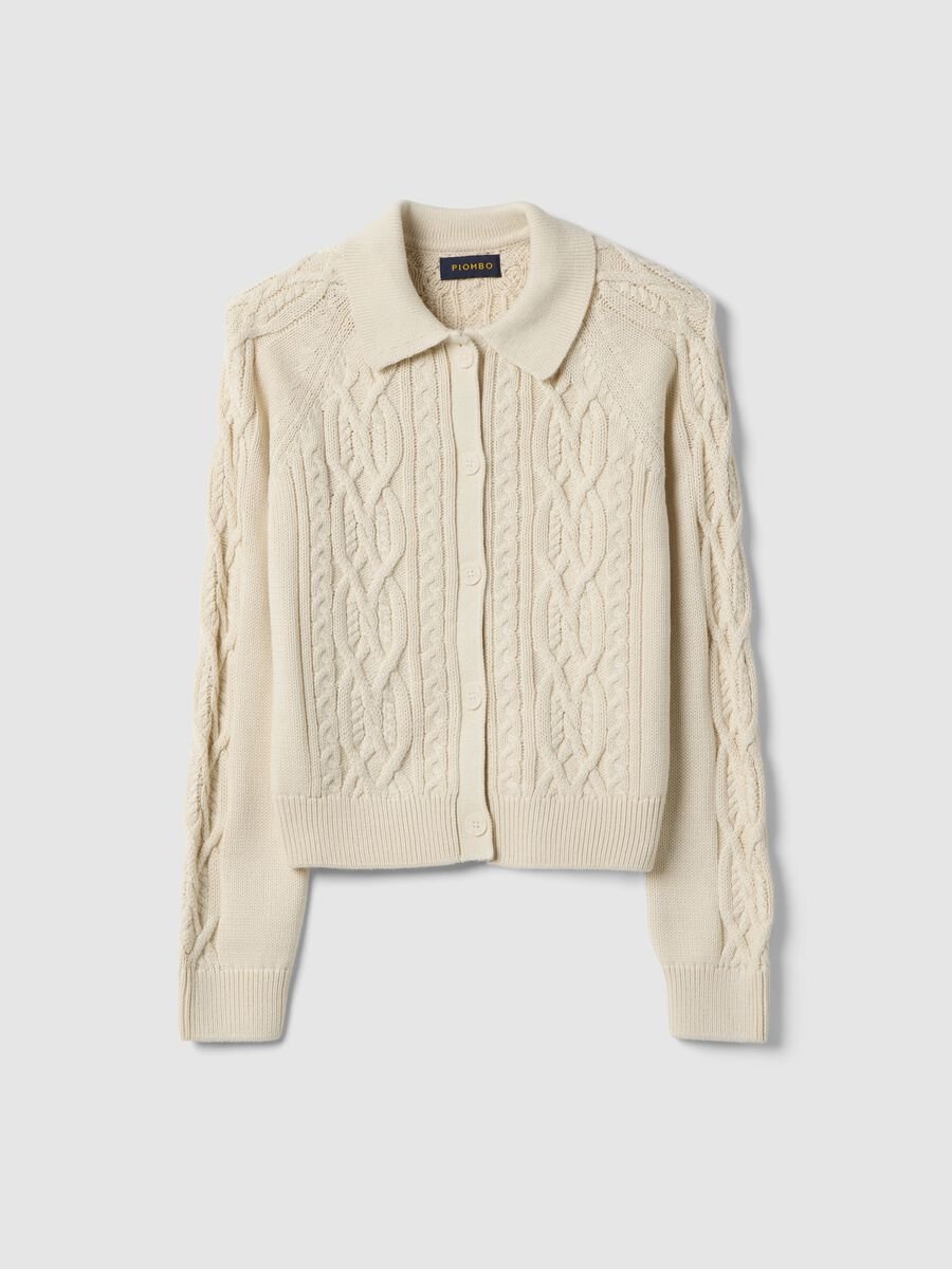 Beige pure cotton regular fit cardigan_4