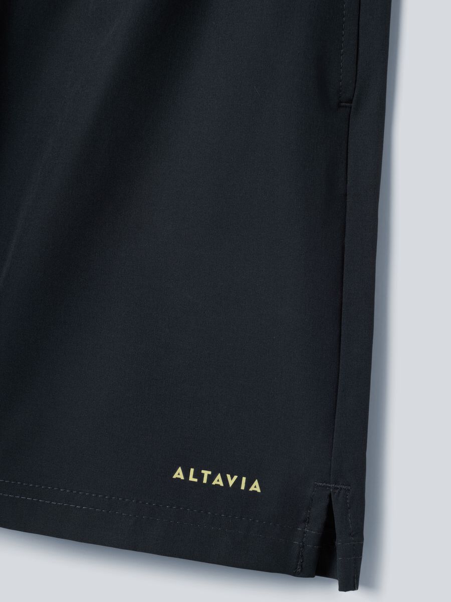 Black ALTAVIA COURT sports shorts in stretchy technical fabric for boys_6