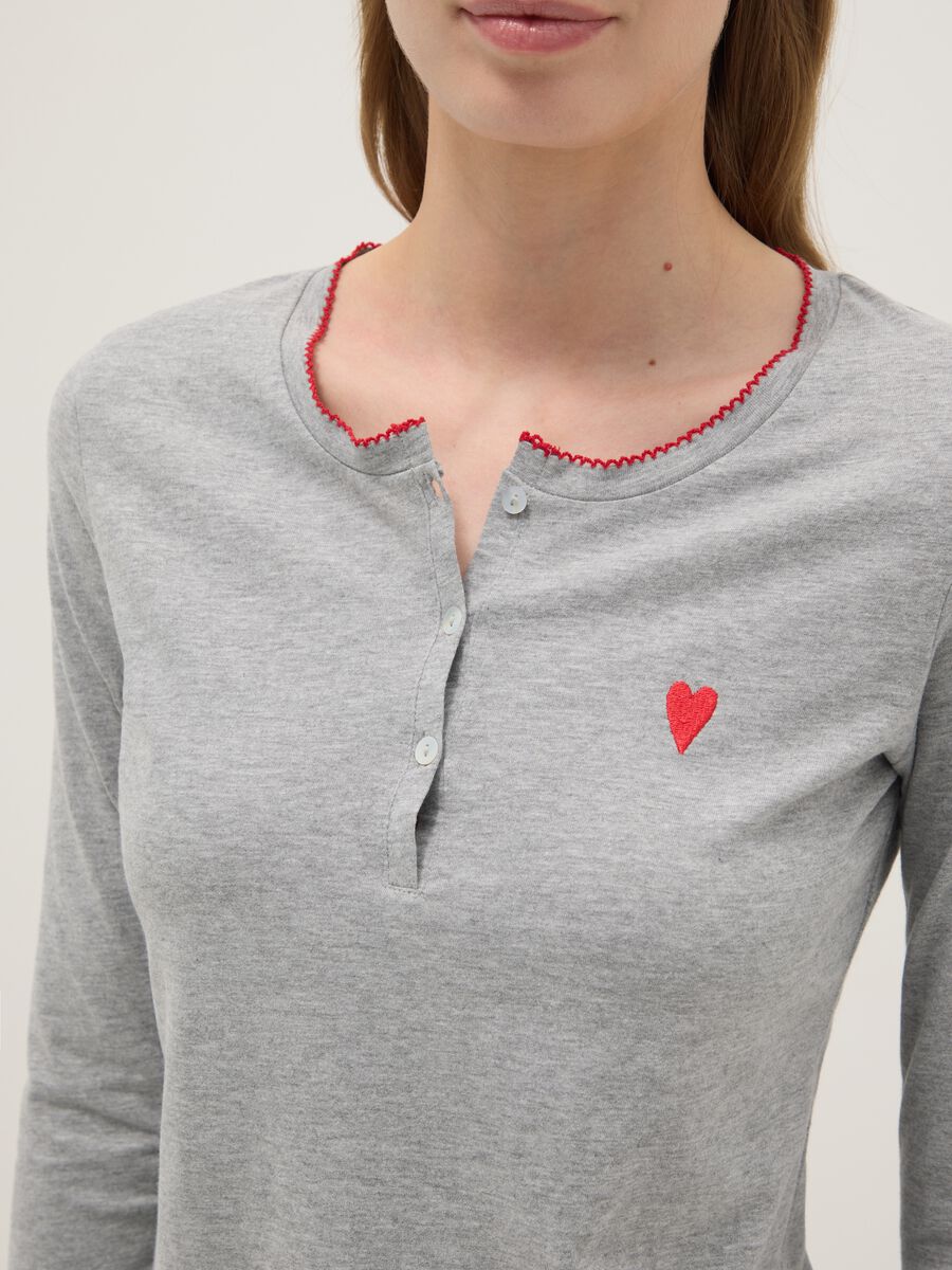 Grey cotton blend pyjamas regular fit_3