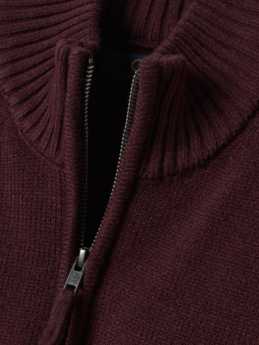 Maglia viola Half zip regular fit a maniche lunghe_1