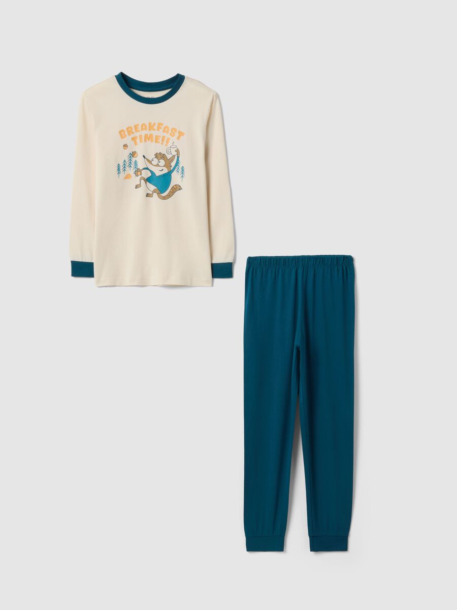 Multicoloured Pure Cotton Pyjama with Print for Boys_0