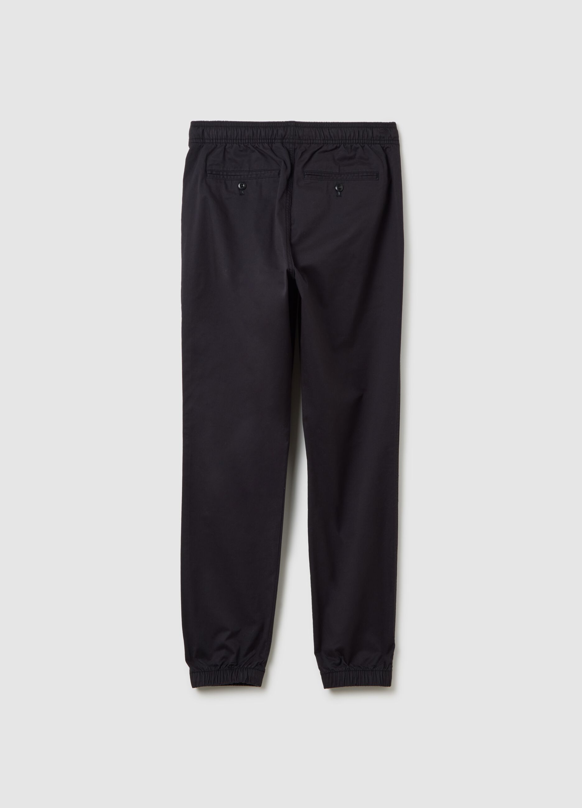 Stretch cotton joggers with drawstring