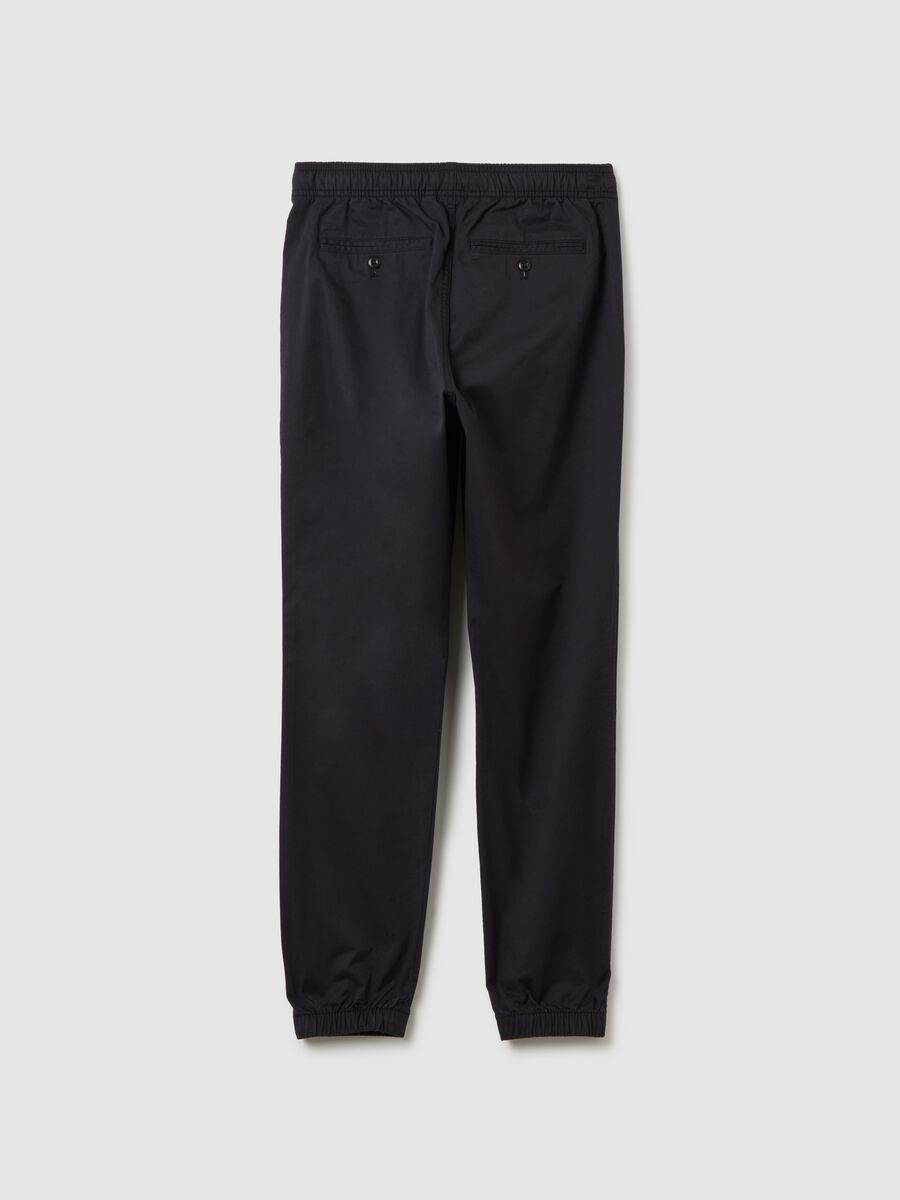 Joggers in cotone stretch con coulisse_2