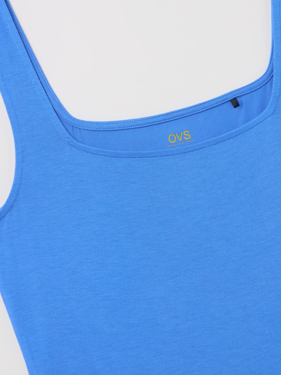 Basic light blue tank top in stretch viscose_5
