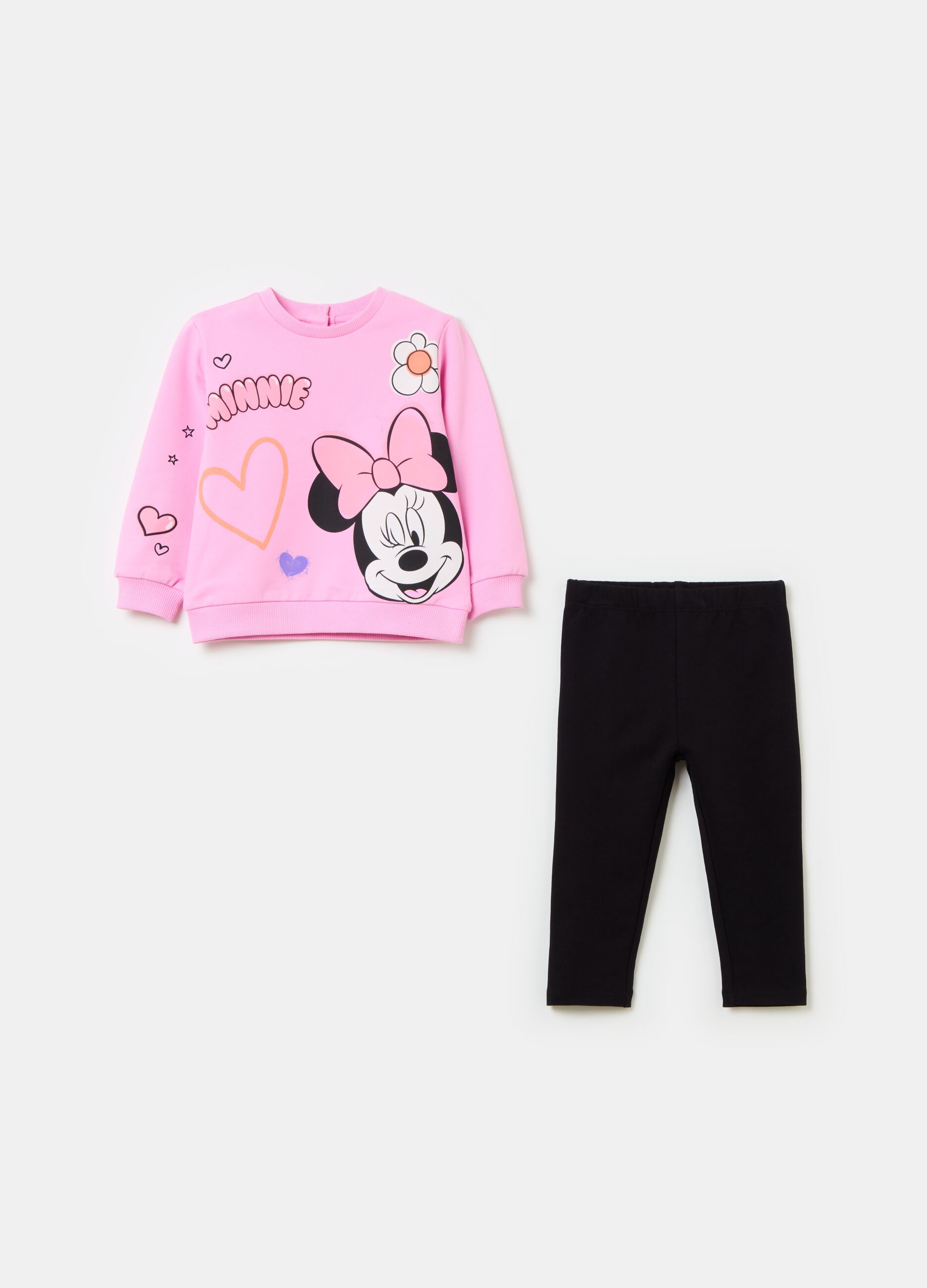 Jogging set in felpa con stampa Minnie