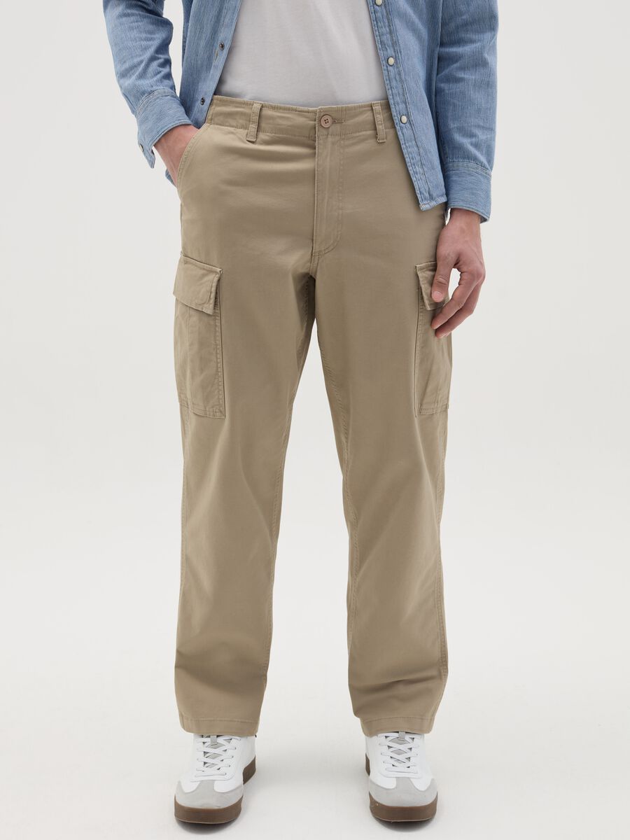 Cargo trousers with internal drawstring_1