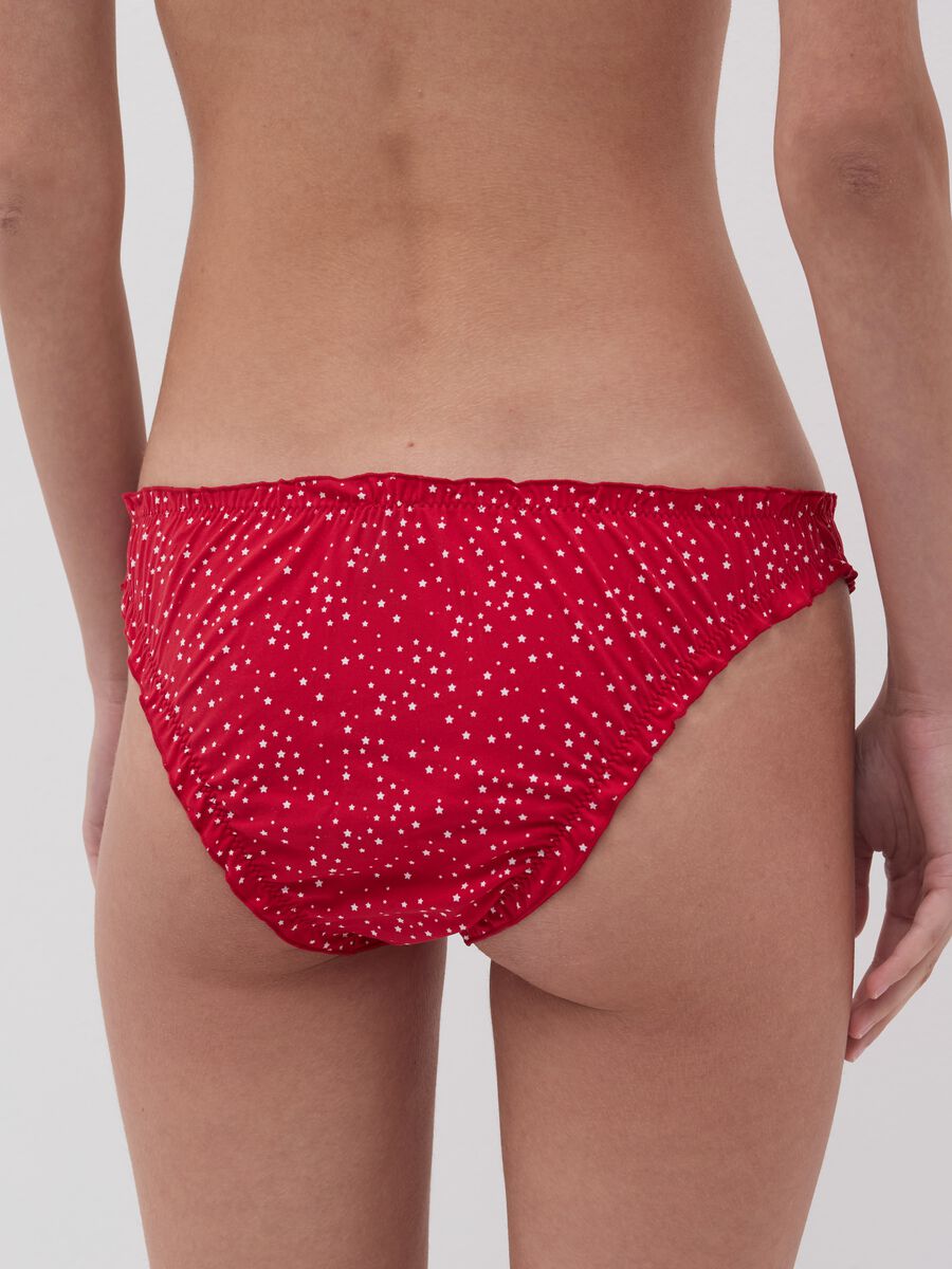 Gathered briefs in mesh with small stars print_3