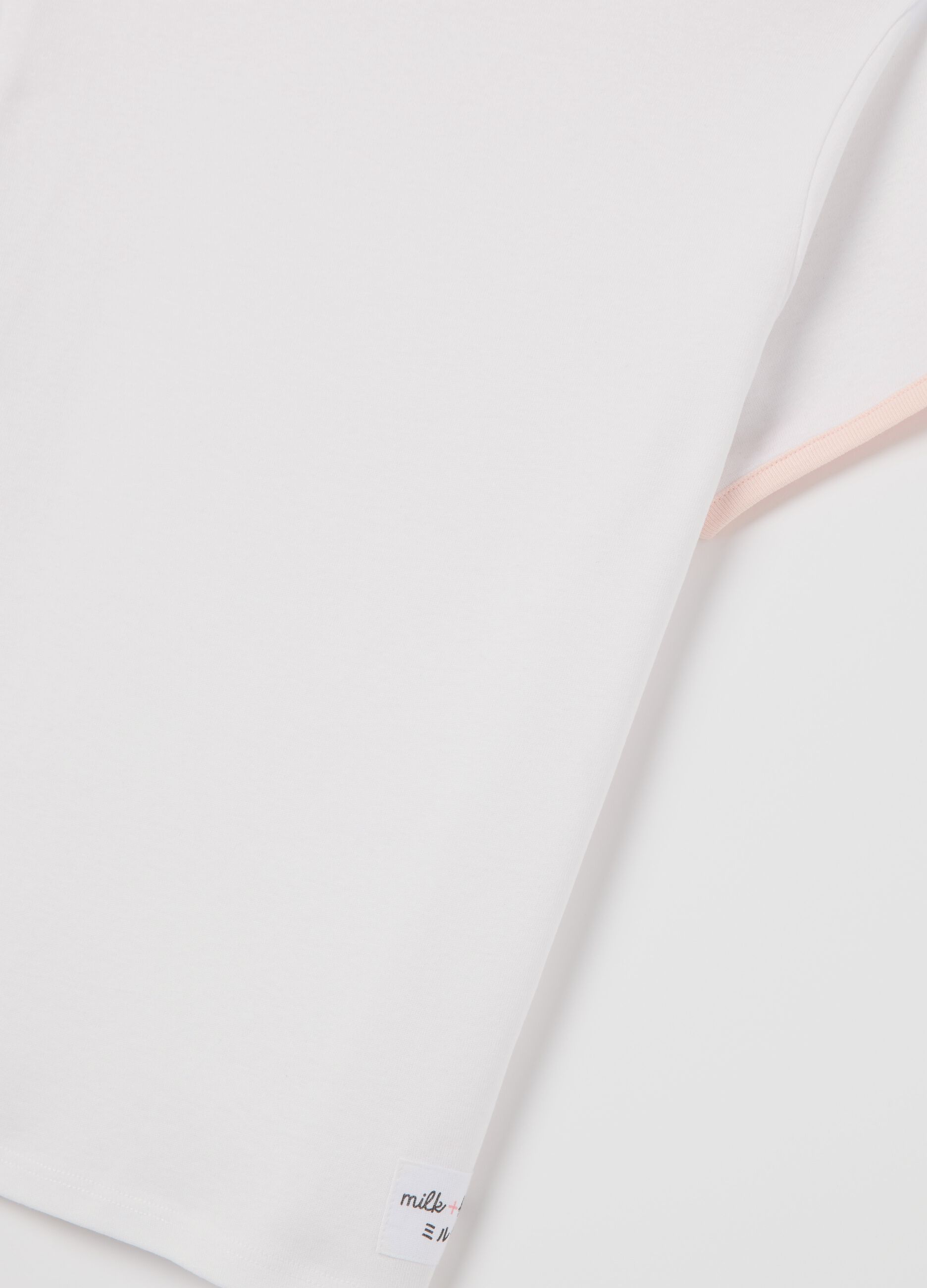 White slim-fit T-shirt in cotton