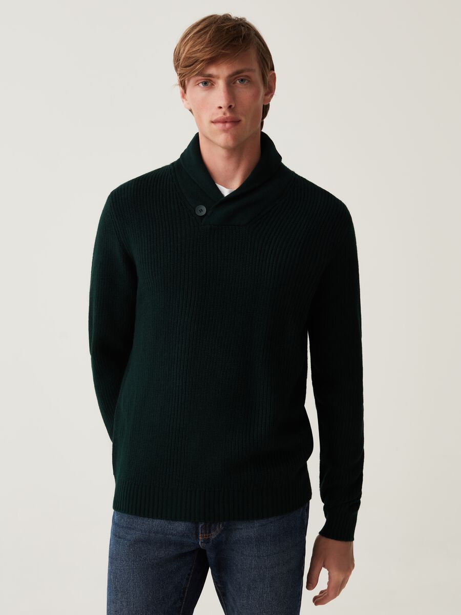 Pullover con collo a scialle_0