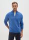 Blue turtleneck sweater regular fit with short zip_1