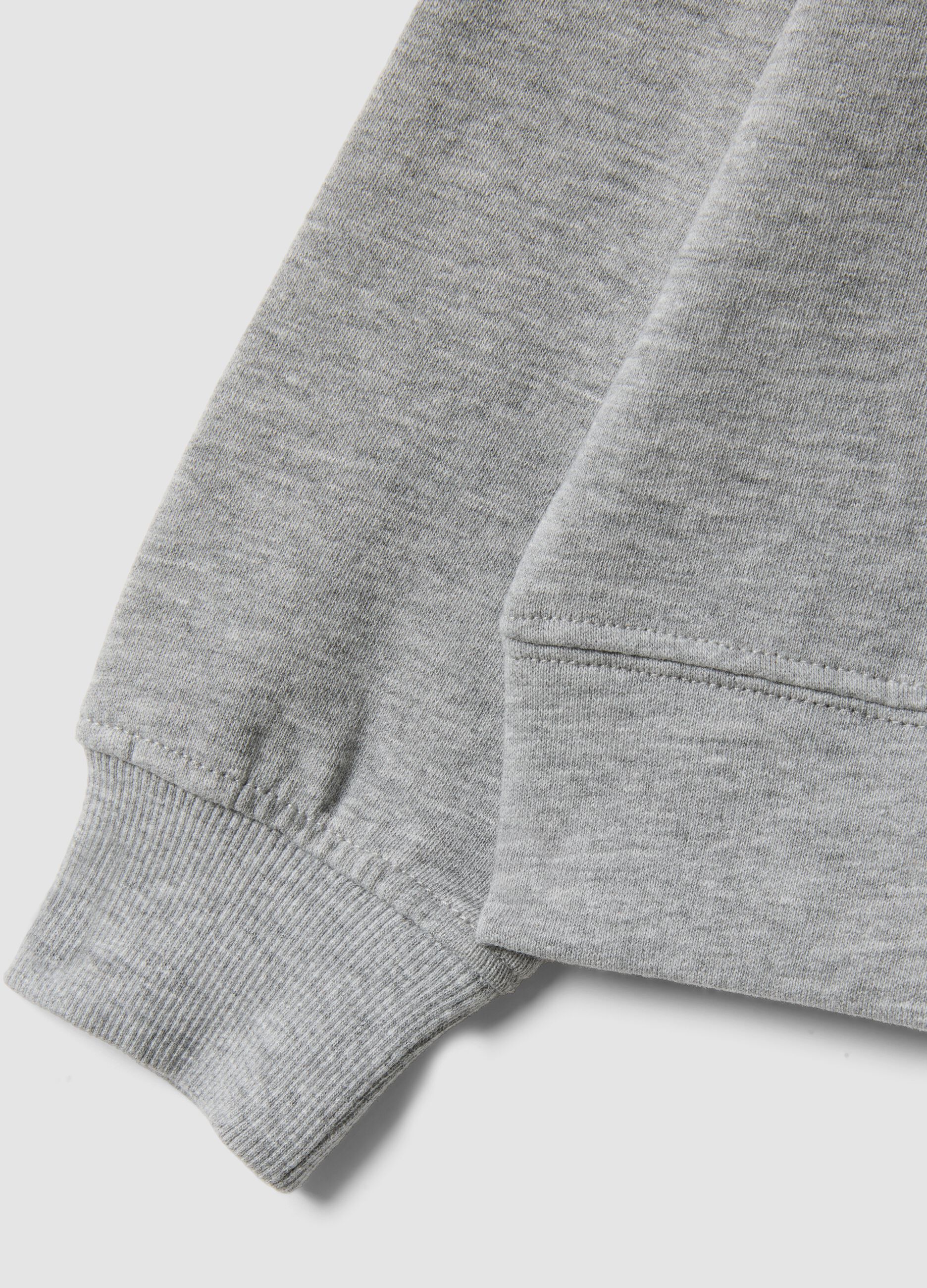Grey pure cotton girls&rsquo; crew-neck sweatshirt with bow