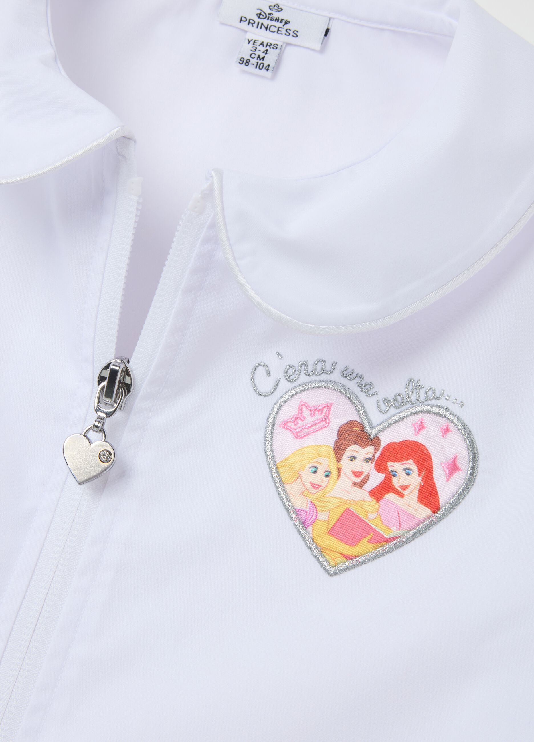 Grembiule scolastico da bambina con ricamo principesse Disney