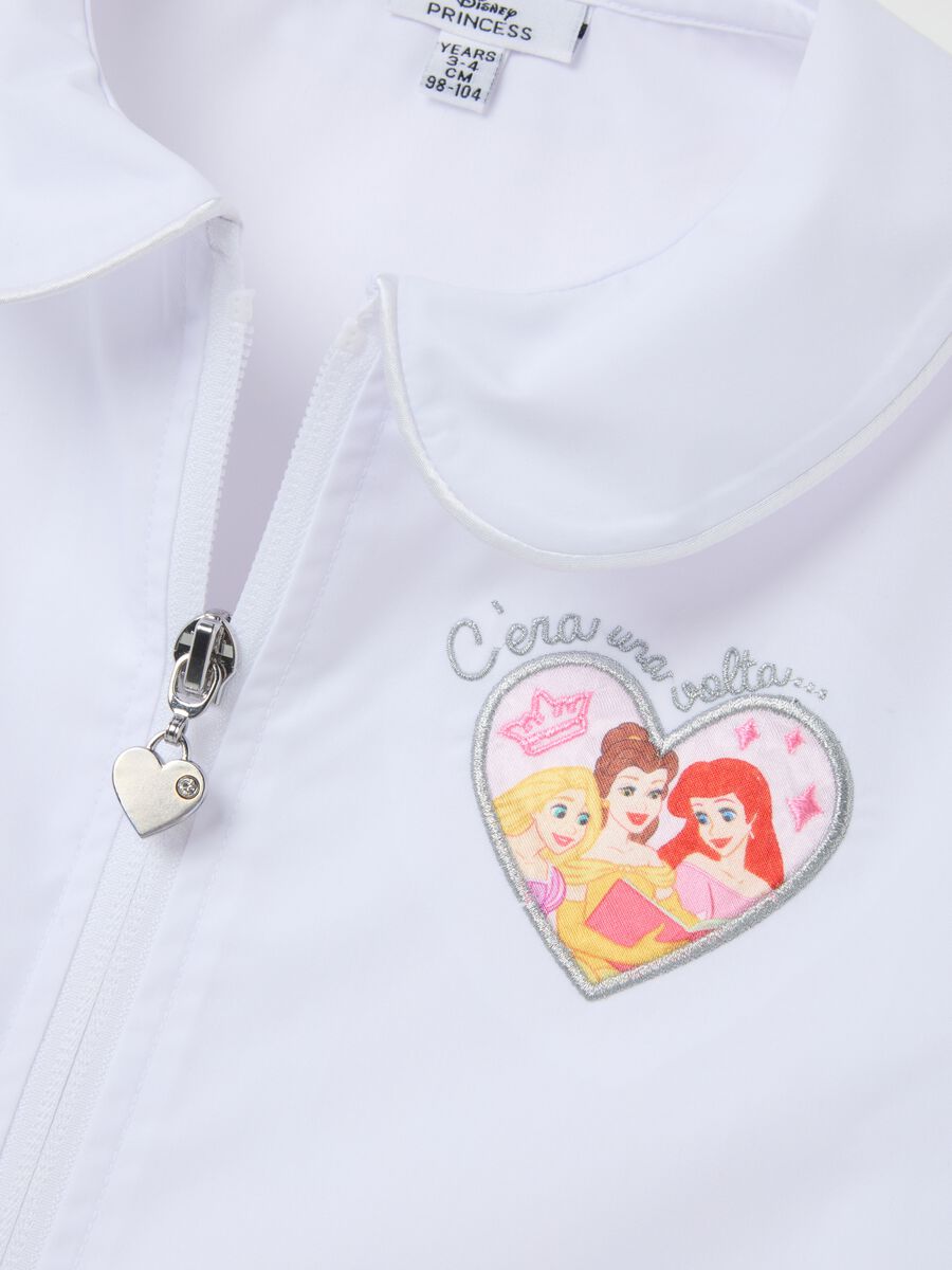 Girls' School Smock in White Mix with Disney Princess Logo_3