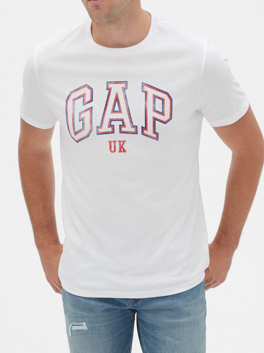 T-shirt in cotone con stampa logo_0