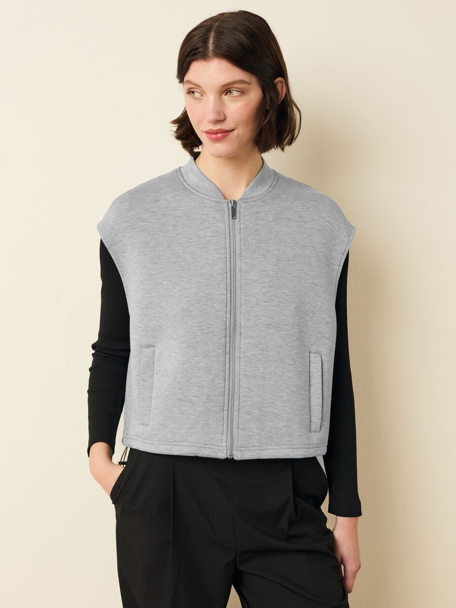 Full-zip gilet in scuba_1