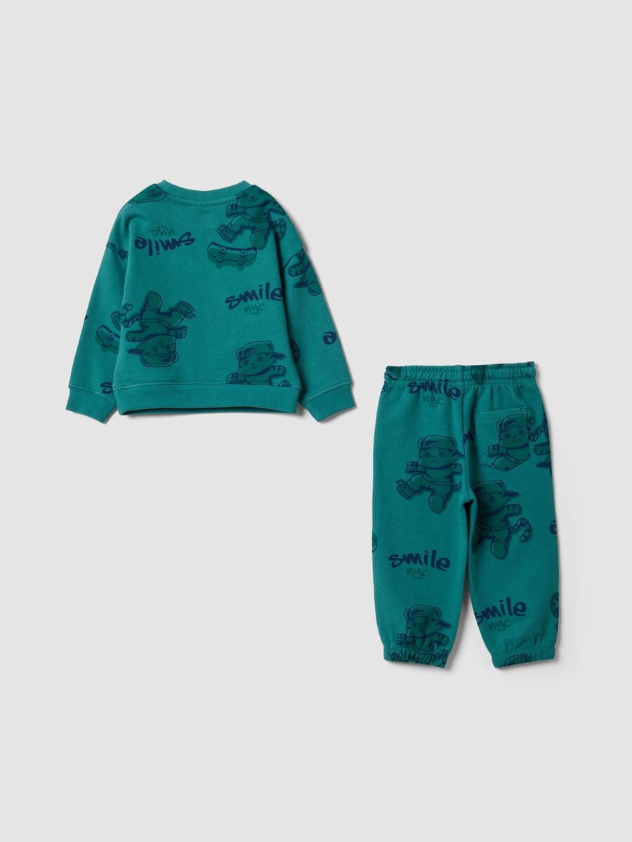 Completo jogging verde in puro cotone per bimbo_1