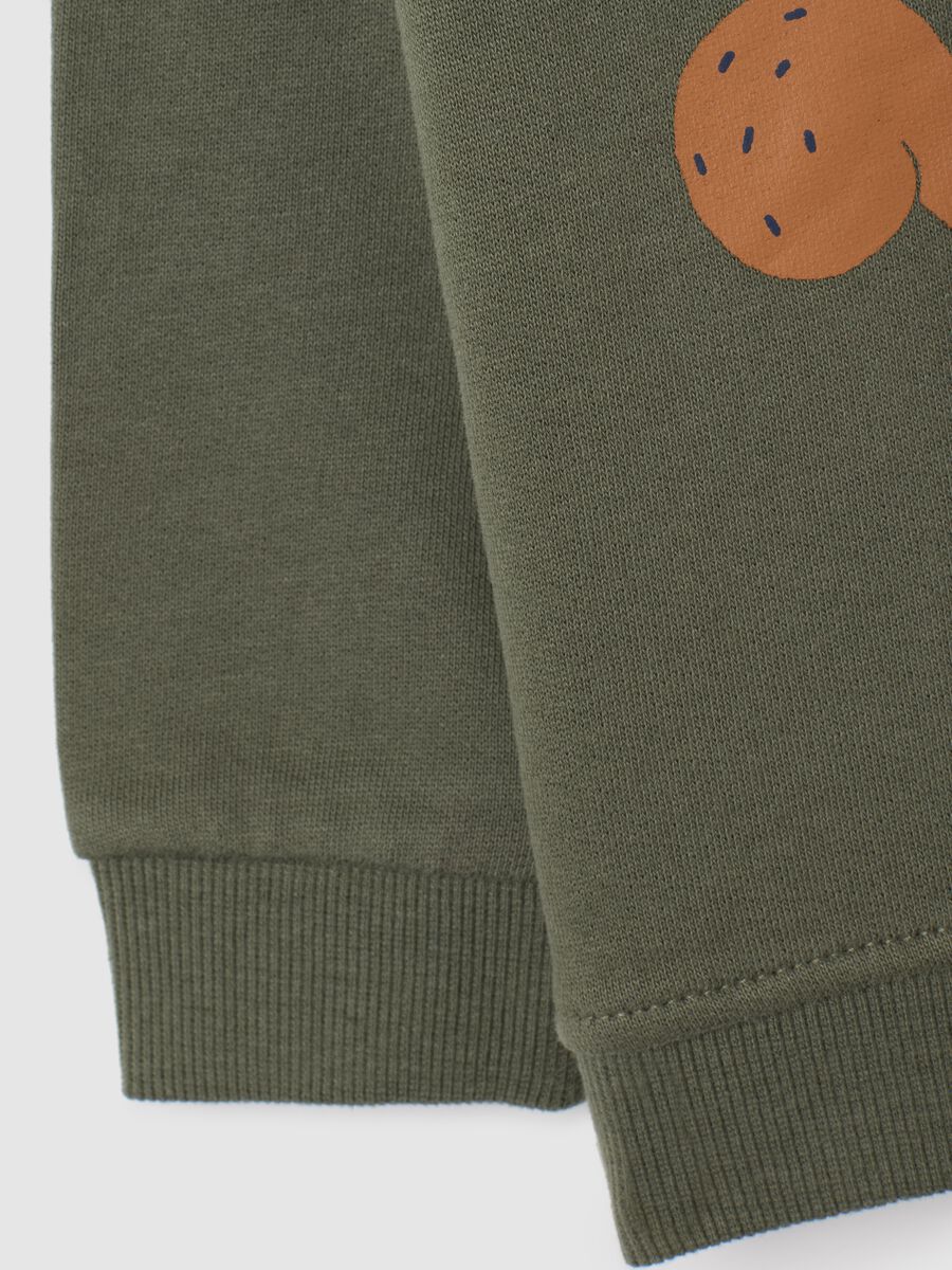 Kids' sweatshirt in pure green cotton regular fit_3