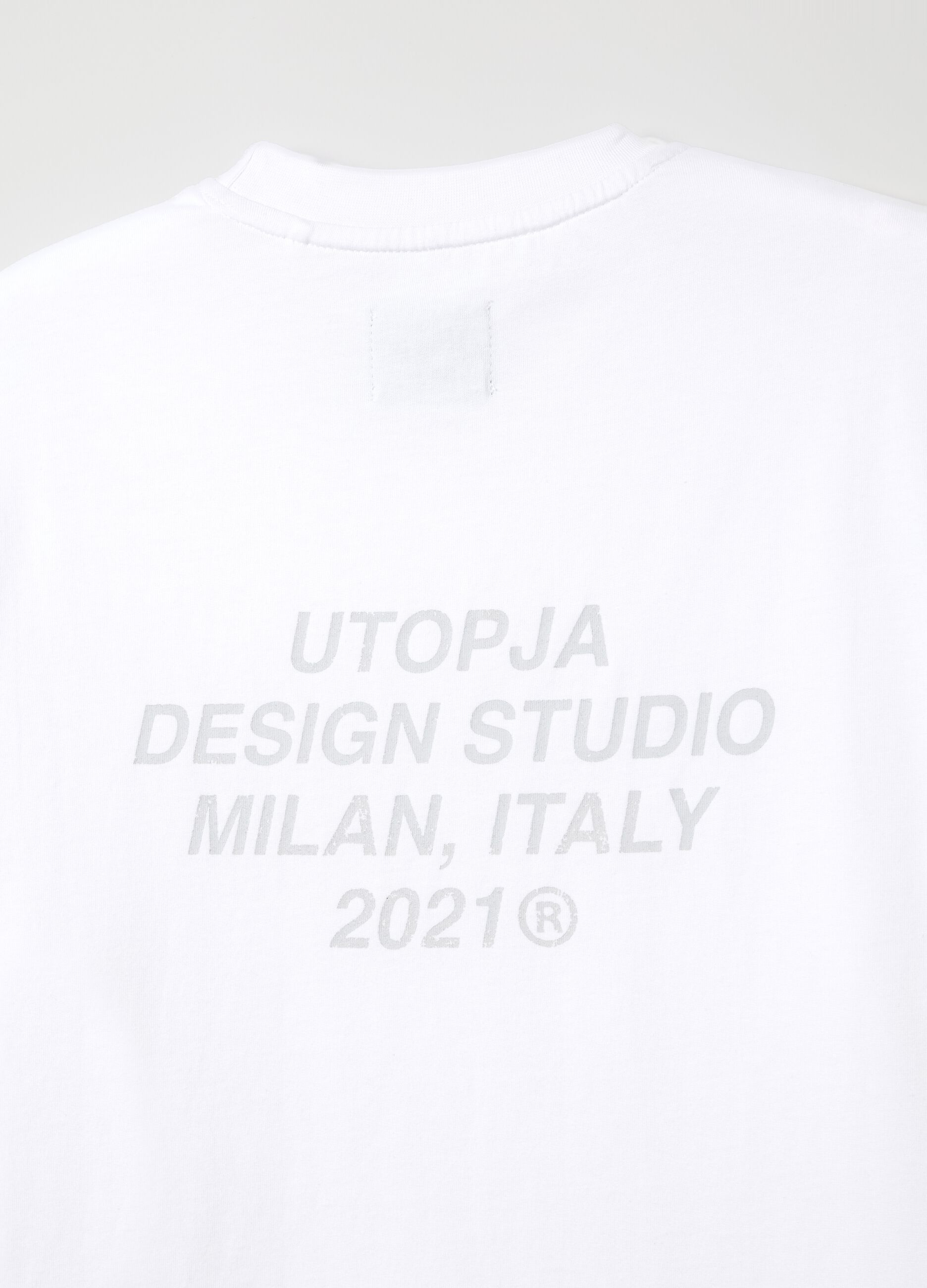 White Regular Fit Branded T-shirt