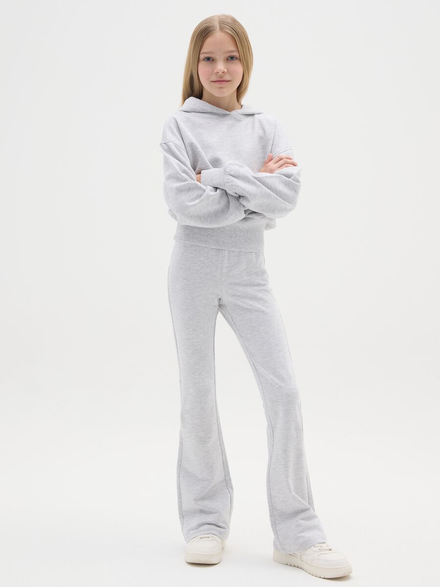Treggings flare da ragazza in misto cotone elasticizzato grigio_0