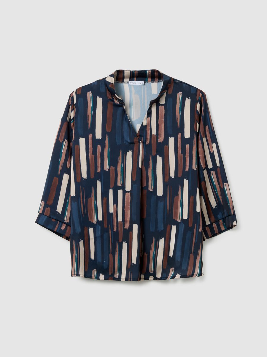 Long-sleeve blouse with multicolour pattern in regular fit_4