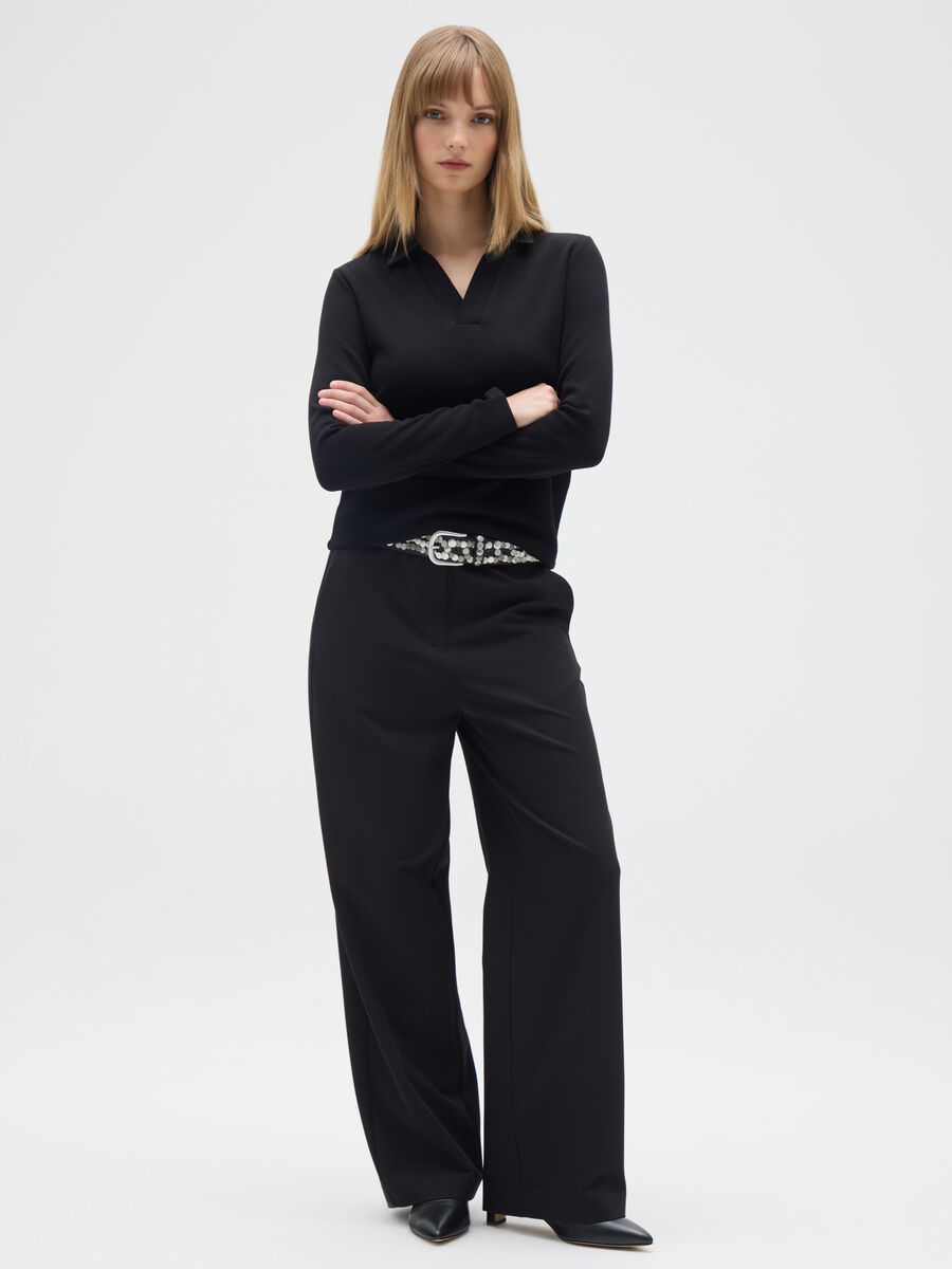 Black Long Sleeve Polo_1