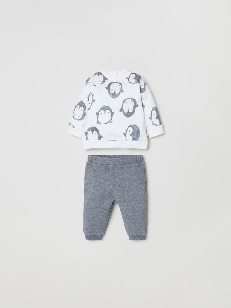 Set in cotone con stampa pinguini_0