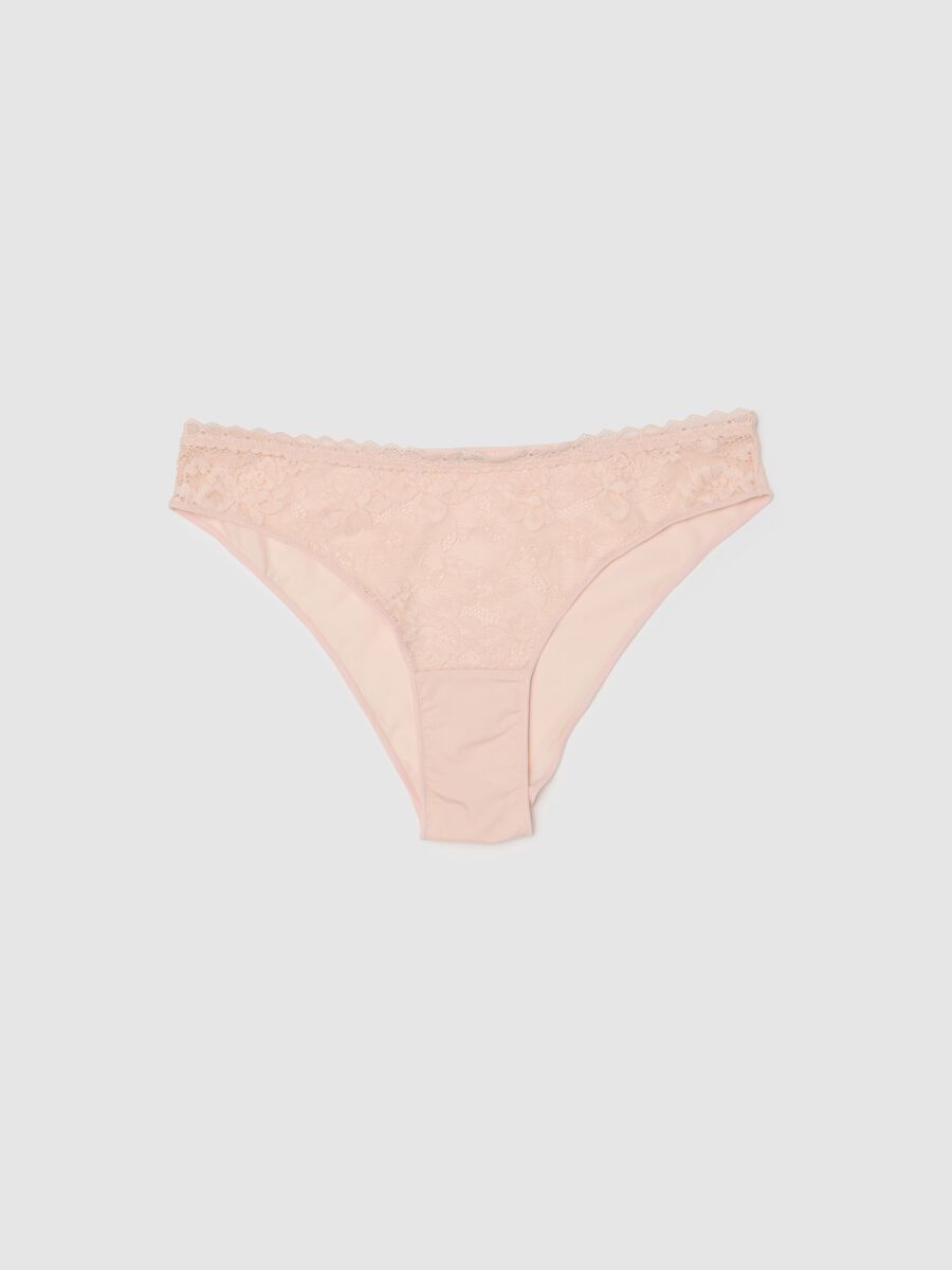 Pink floral lace briefs regular fit_4