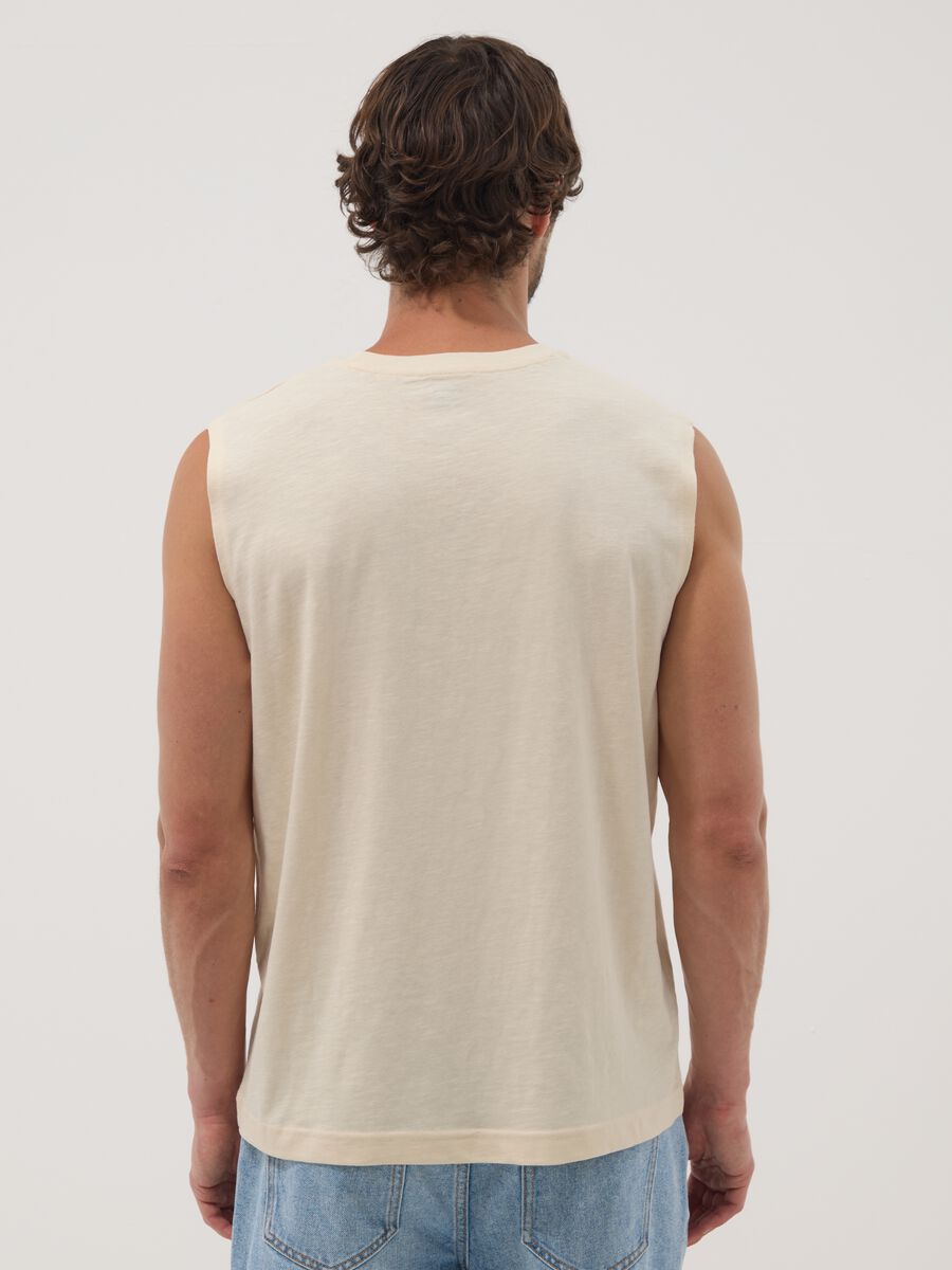 Beige pure cotton vest_3
