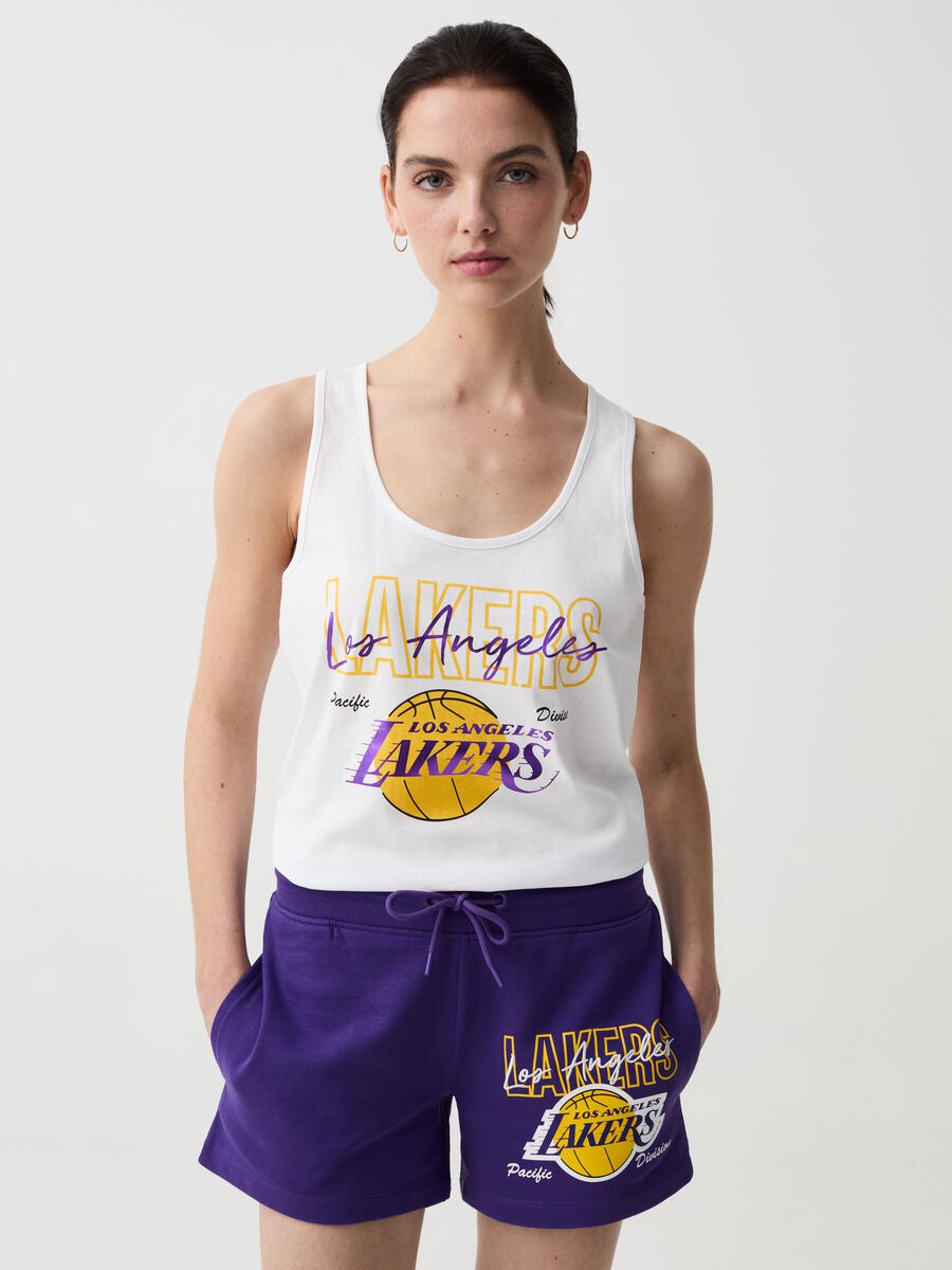 Shorts with NBA Los Angeles Lakers print_0